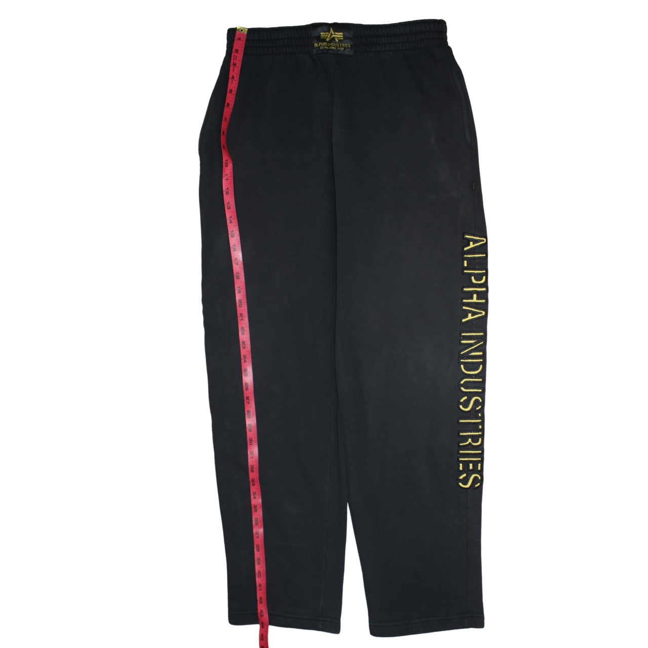 Alpha Industries Men's Black Sweatpants Medium Logo Fleece Trousers