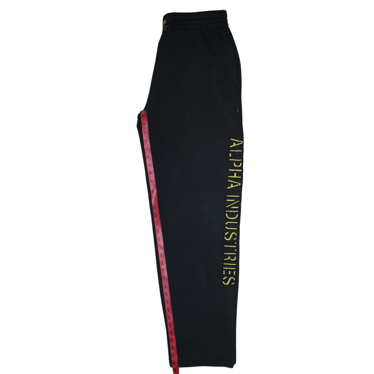 Alpha Industries Men's Black Sweatpants Medium Logo Fleece Trousers
