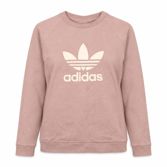 Adidas Womens Pink Sweatshirt Small Logo Crew Neck Pullover
