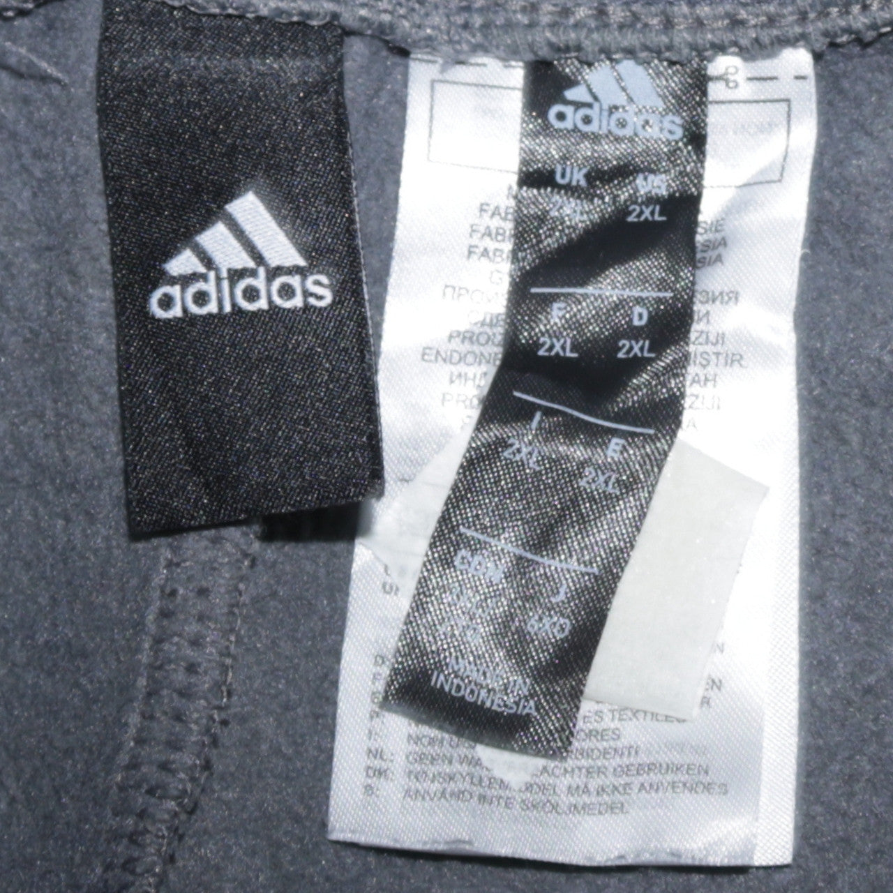 Adidas Men's Grey 2XL Fleece Jogger Trousers with Stripes