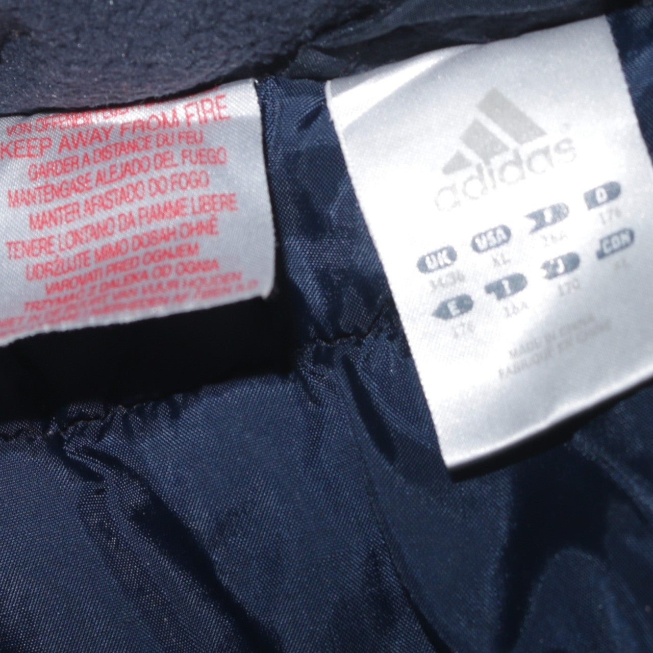 Adidas Men's Blue XL Puffer Jacket Full Zip Winter Sports Coat