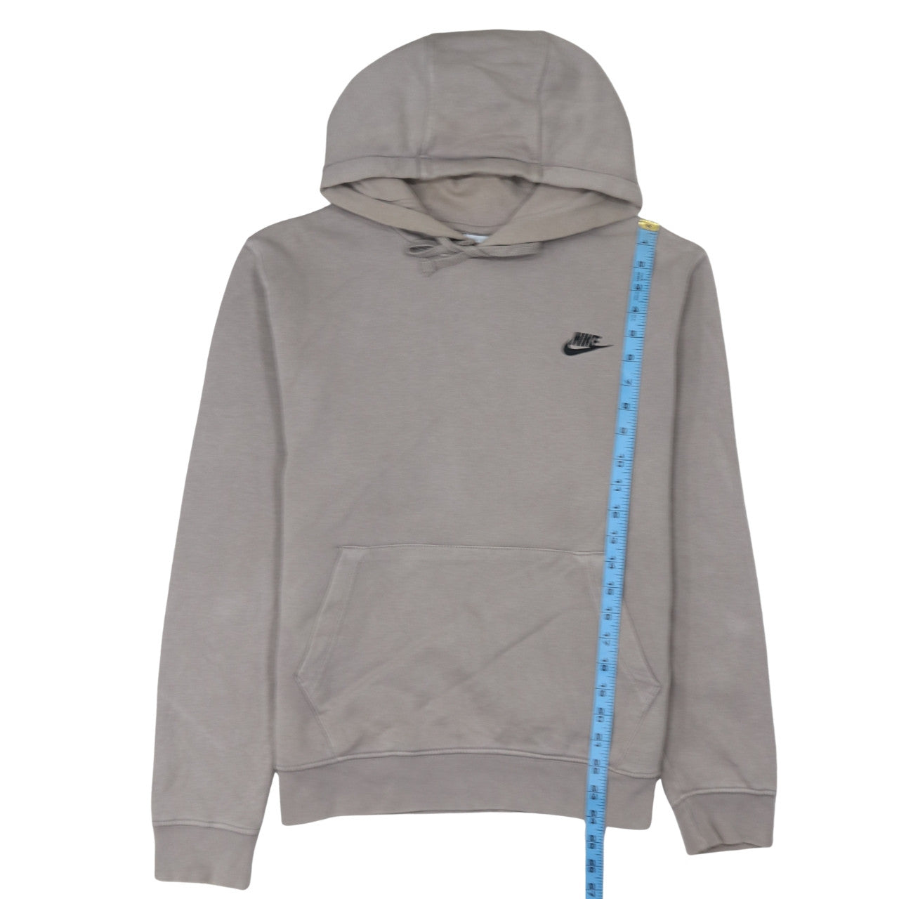 Nike Men's Beige Pullover Hoodie Small Regular Fit Cotton Fleece