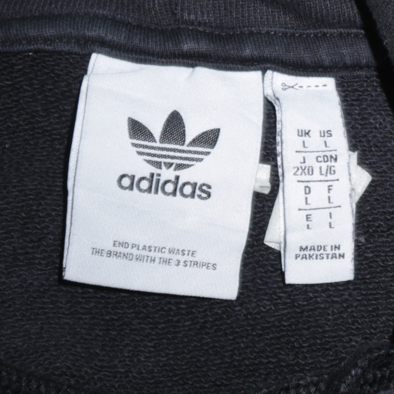 Adidas Men’s Black Pullover Hoodie Size L Logo Fleece Sweatshirt