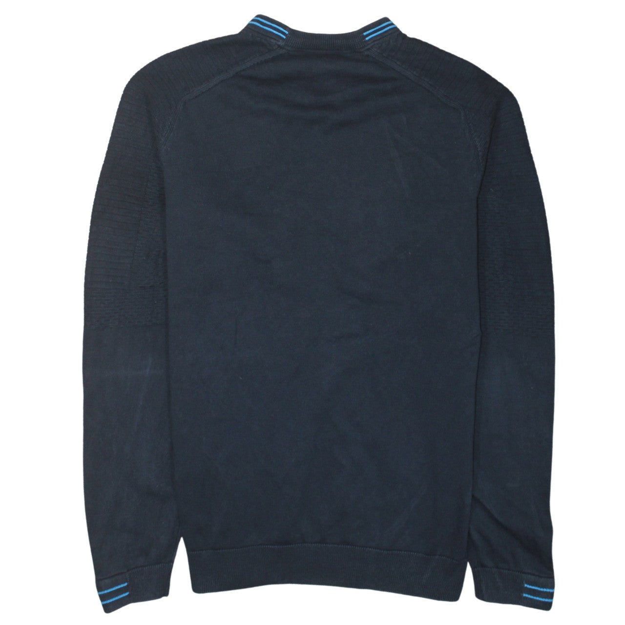 BOSS Mens Blue Crew Neck Cotton Pullover Jumper Size M