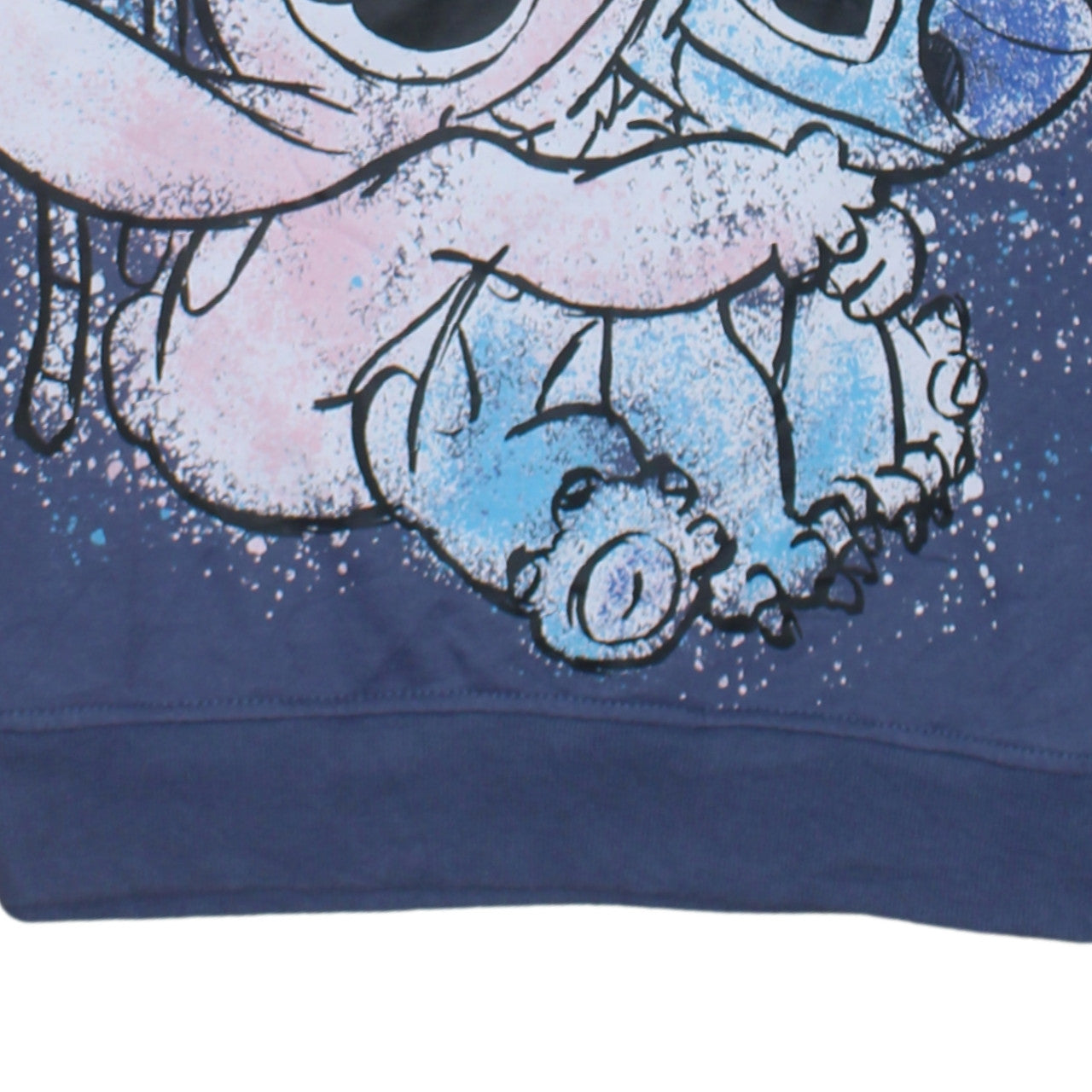 Disney Women Blue Stitch & Angel Sweatshirt 2XS Pullover Crew Neck