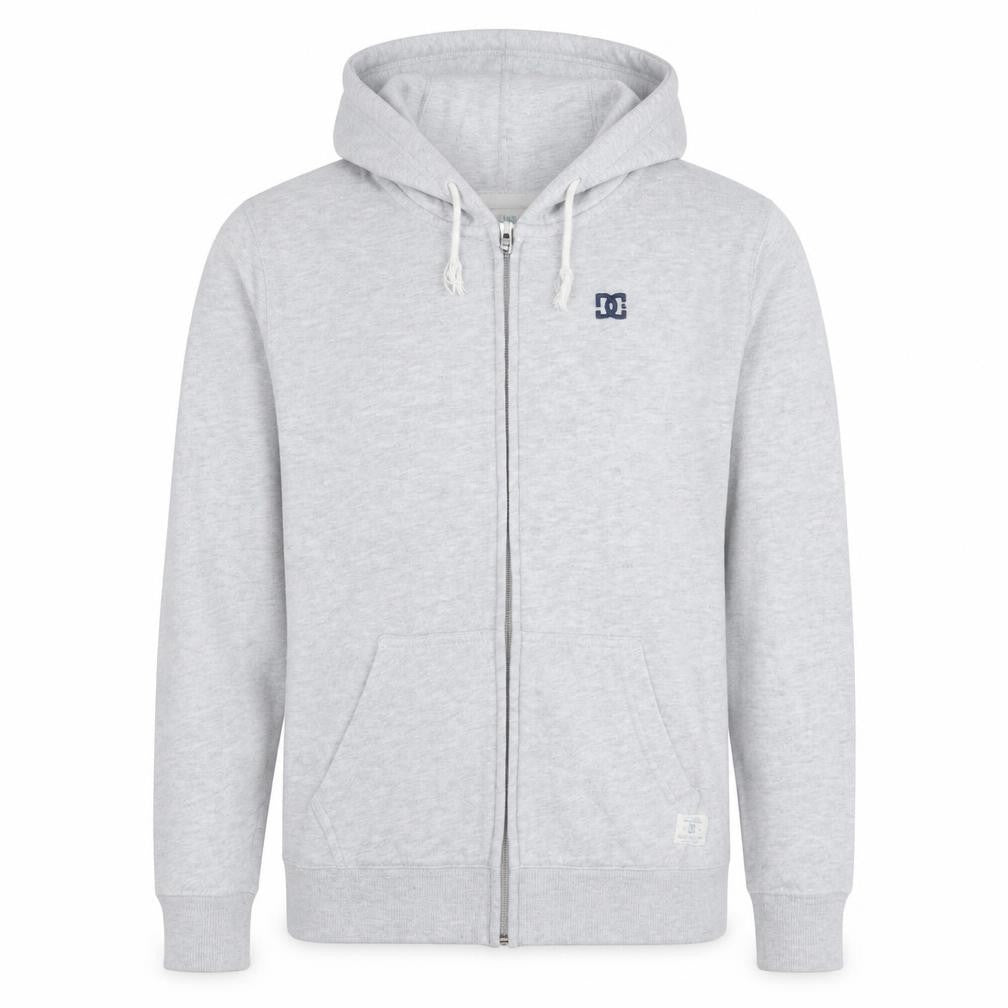 DC Men’s Grey Full Zip Hoodie Size S Regular Fit Embroidered Logo