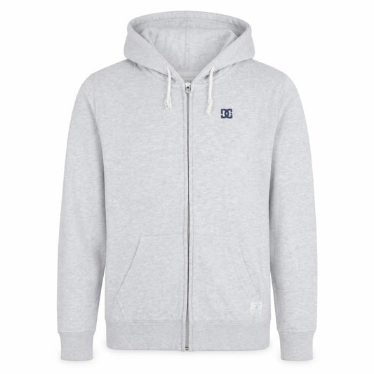 DC Men’s Grey Full Zip Hoodie Size S Regular Fit Embroidered Logo