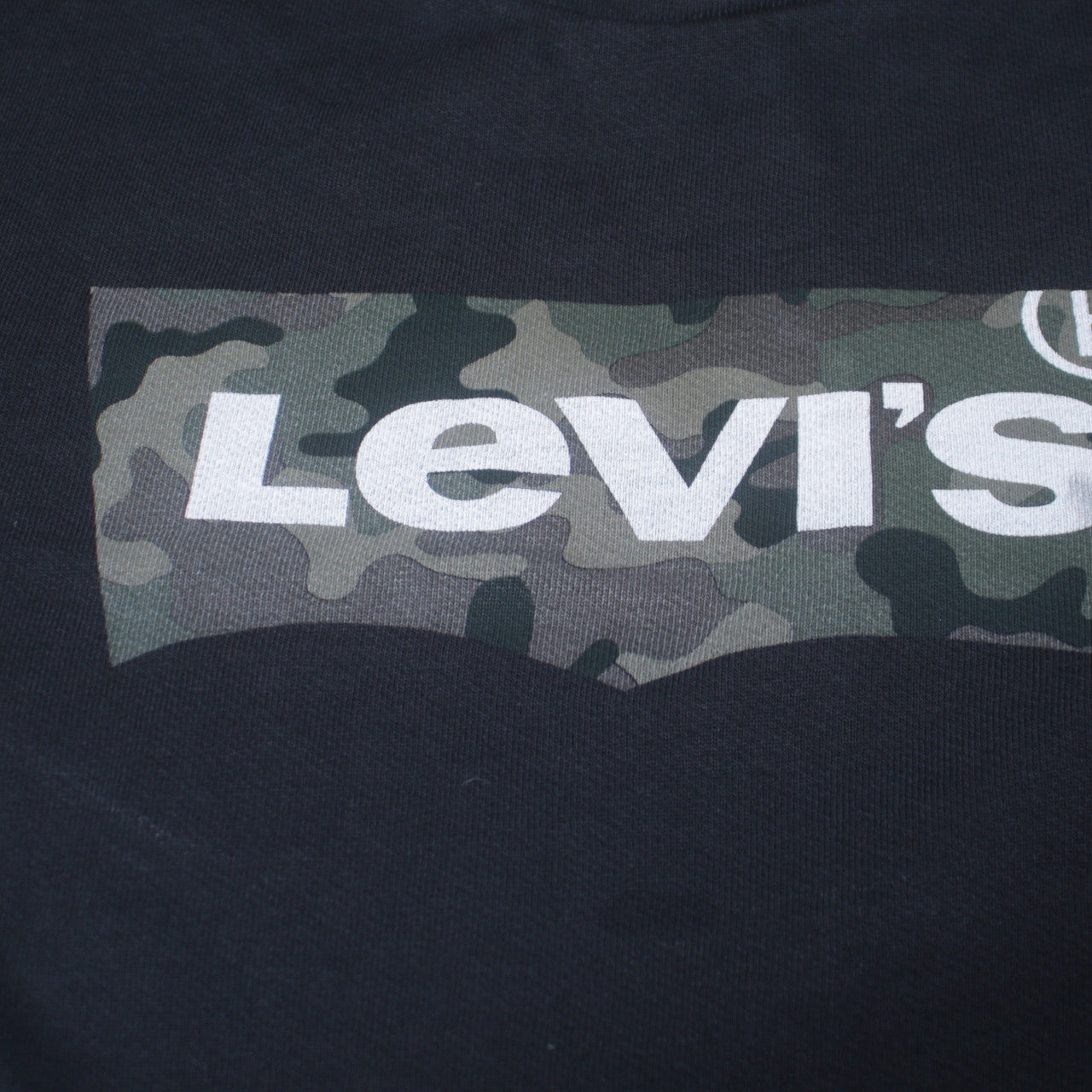 Levi's Men's Black Camouflage Logo Crew Neck Sweatshirt S