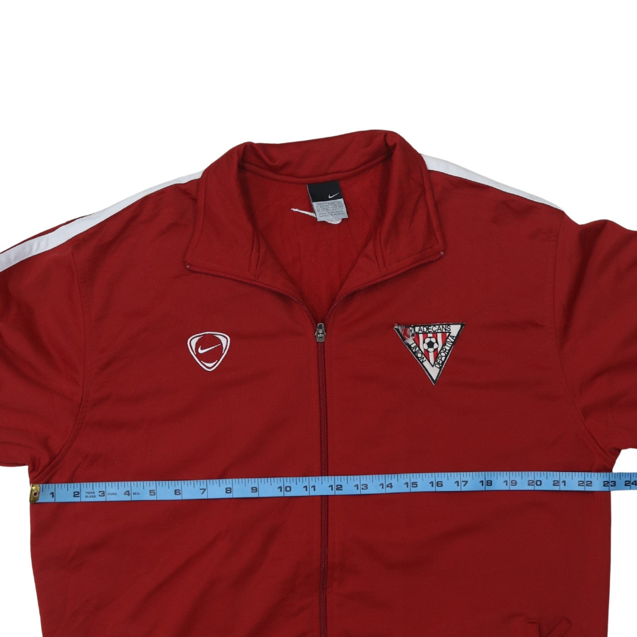 Nike Men's Red Full Zip Sports Sweatshirt L Football Track Top