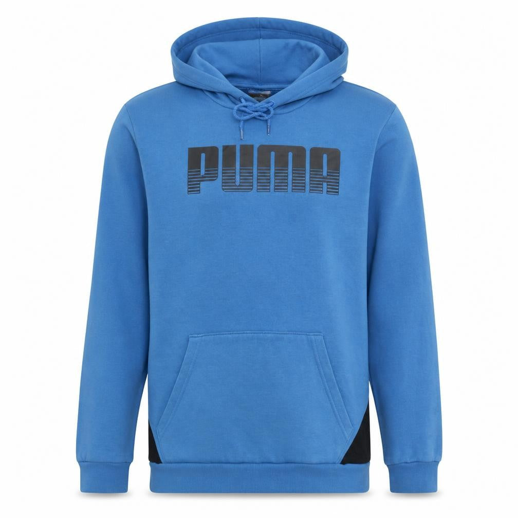 Puma Men's Blue Pullover Hoodie Size L Sports Fleece Sweatshirt