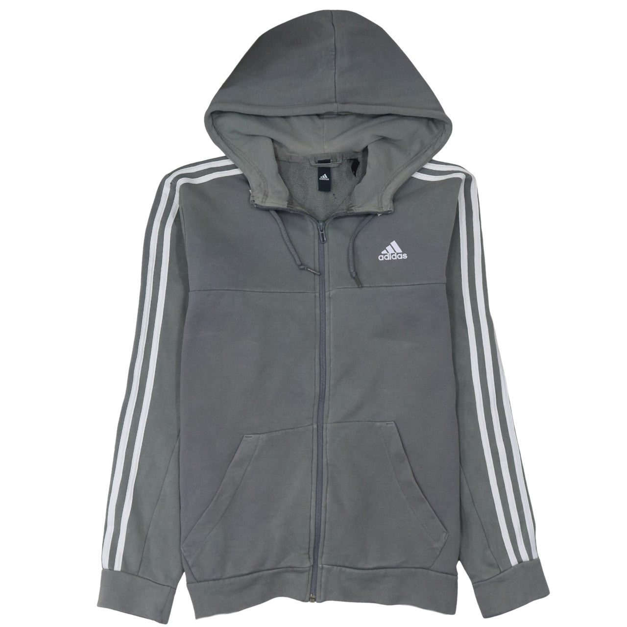 Adidas Men's Grey Full Zip Hoodie Medium Sports Fleece