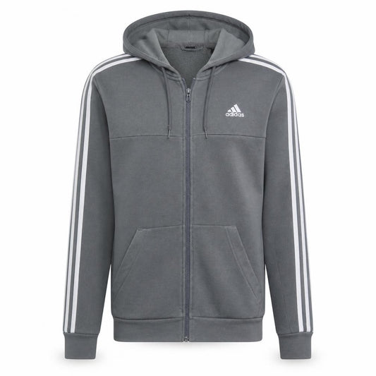 Adidas Men's Grey Full Zip Hoodie Medium Sports Fleece
