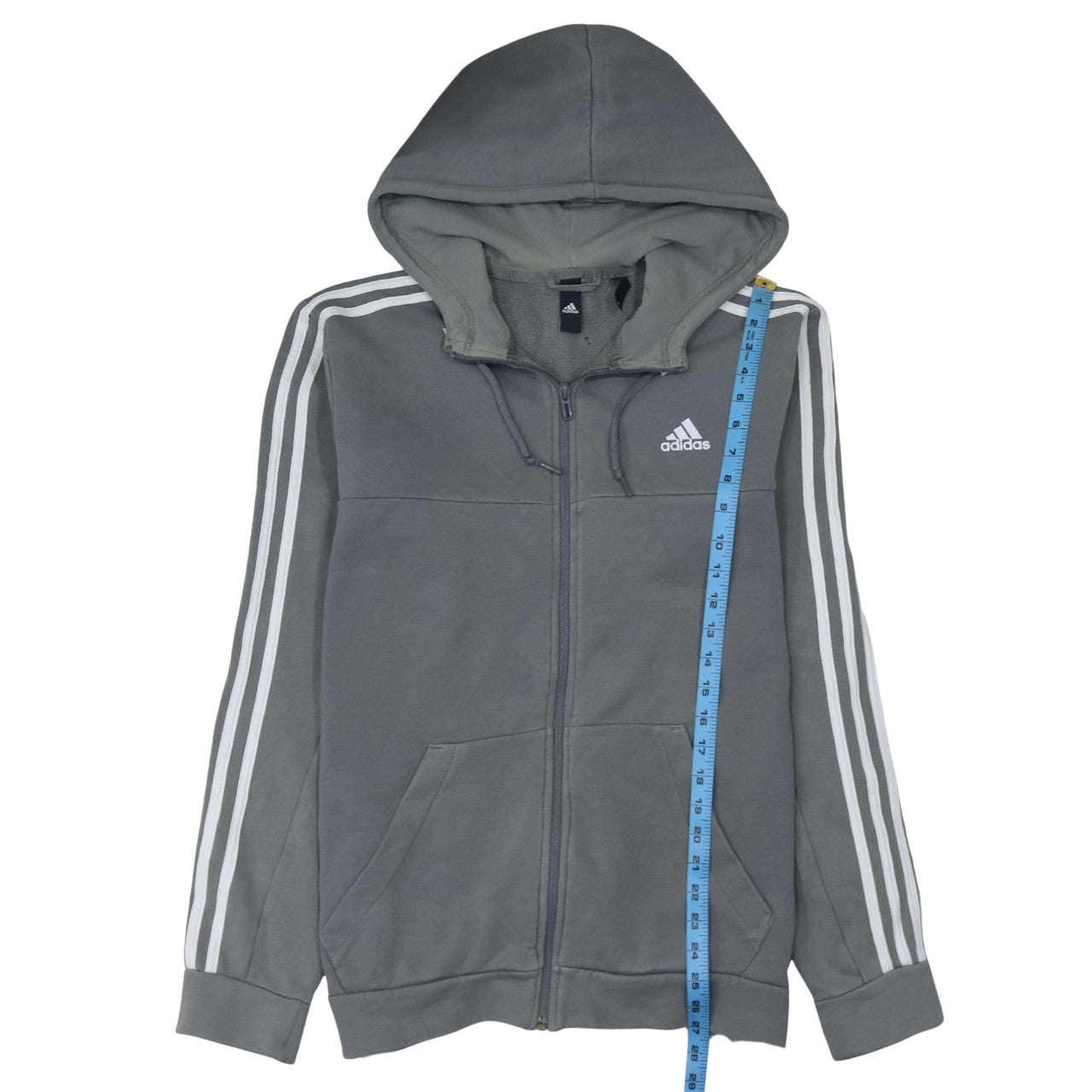 Adidas Men's Grey Full Zip Hoodie Medium Sports Fleece