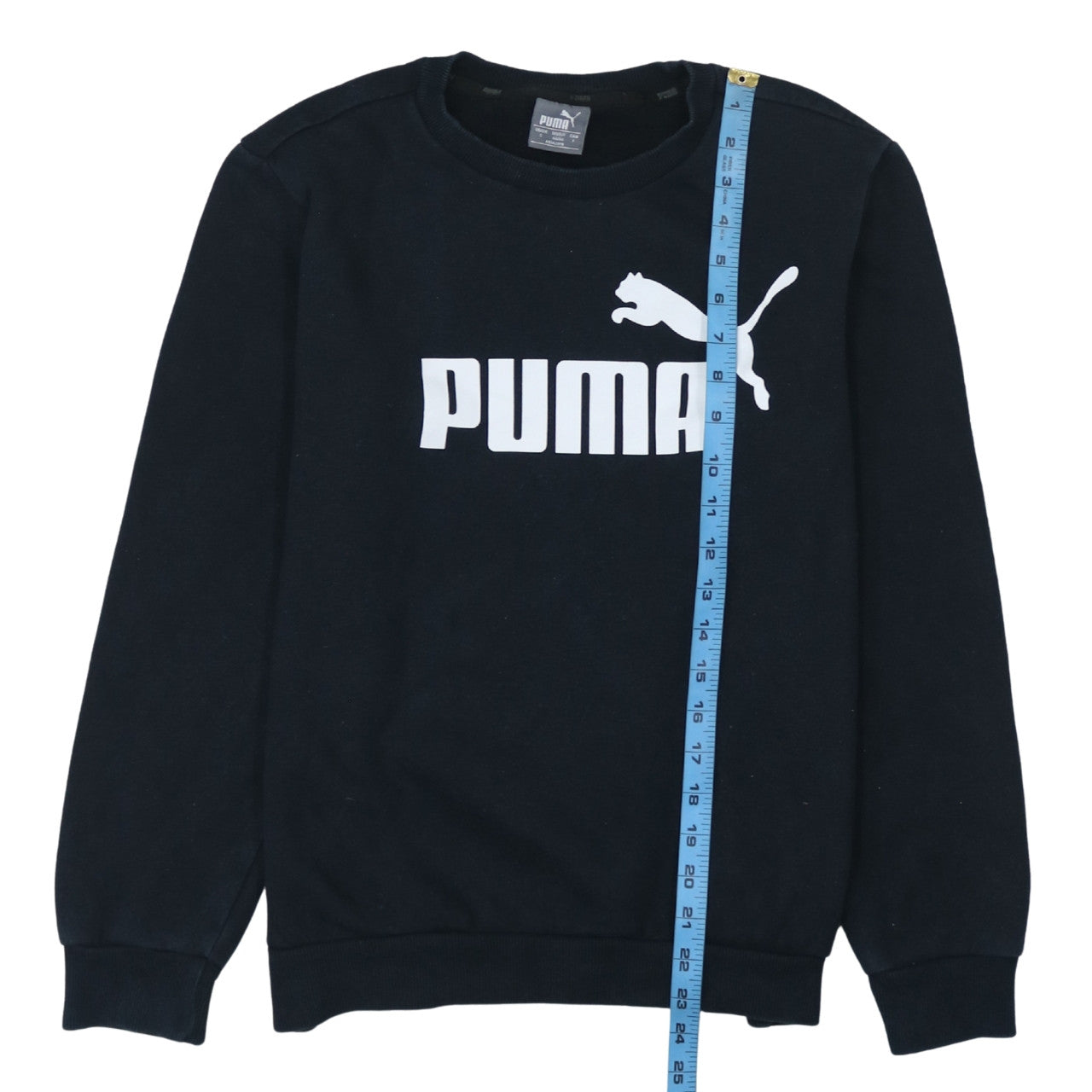 Puma Men's Black Small Pullover Logo Sweatshirt