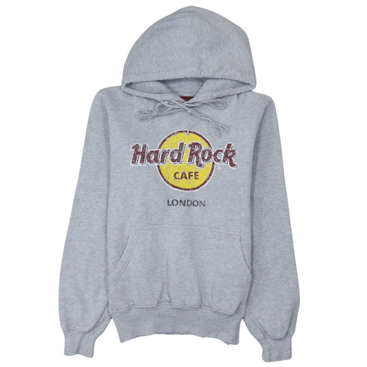 Hard Rock Cafe London Grey Hoodie Women Small Pullover Cotton Blend