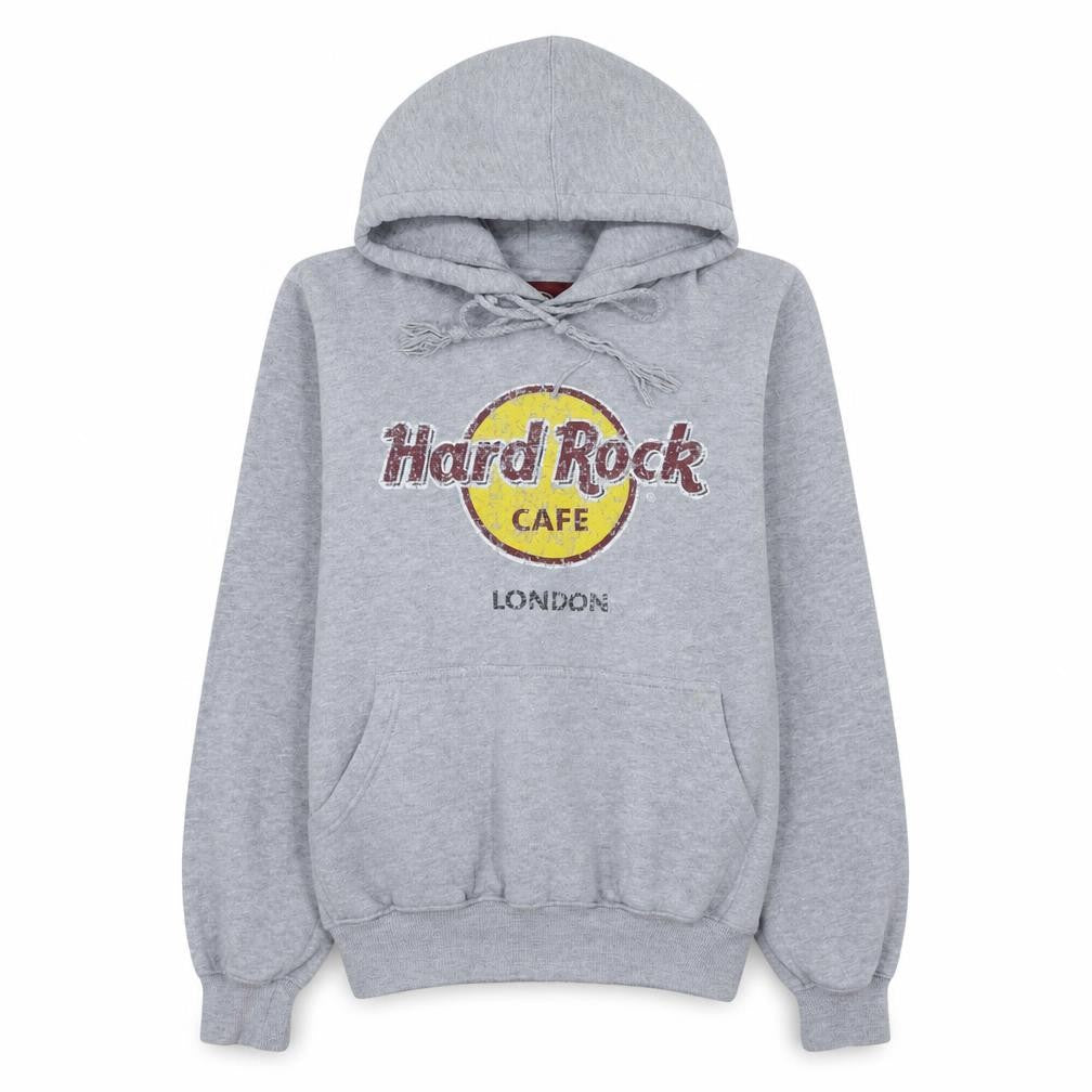 Hard Rock Cafe London Grey Hoodie Women Small Pullover Cotton Blend