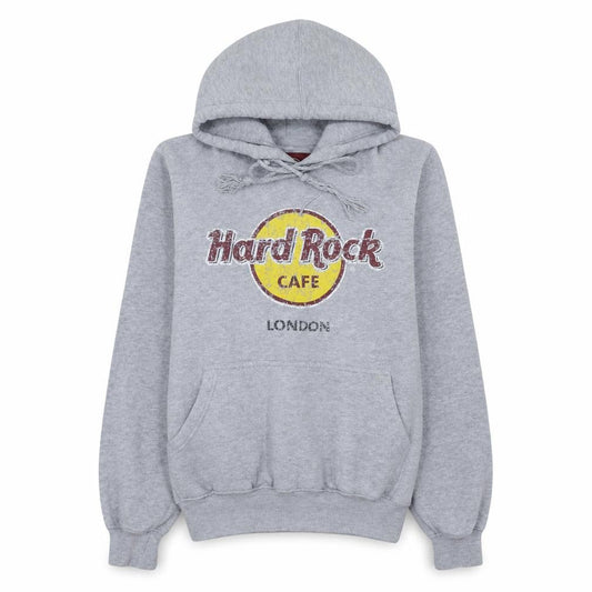 Hard Rock Cafe London Grey Hoodie Women Small Pullover Cotton Blend