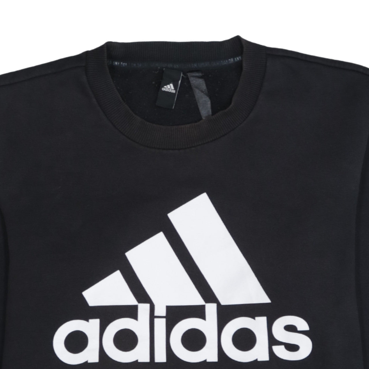 Adidas Men's Black Regular Fit Crew Neck Logo Sweatshirt Size M