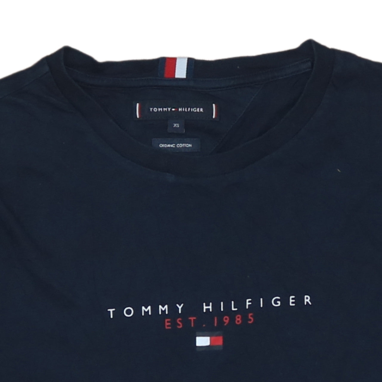Tommy Hilfiger Women's Black XS Organic Cotton Crew Neck T-Shirt