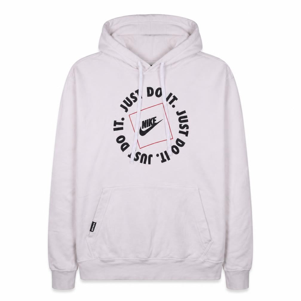 Nike Men's White Pullover Hoodie L Sports Graphic Logo