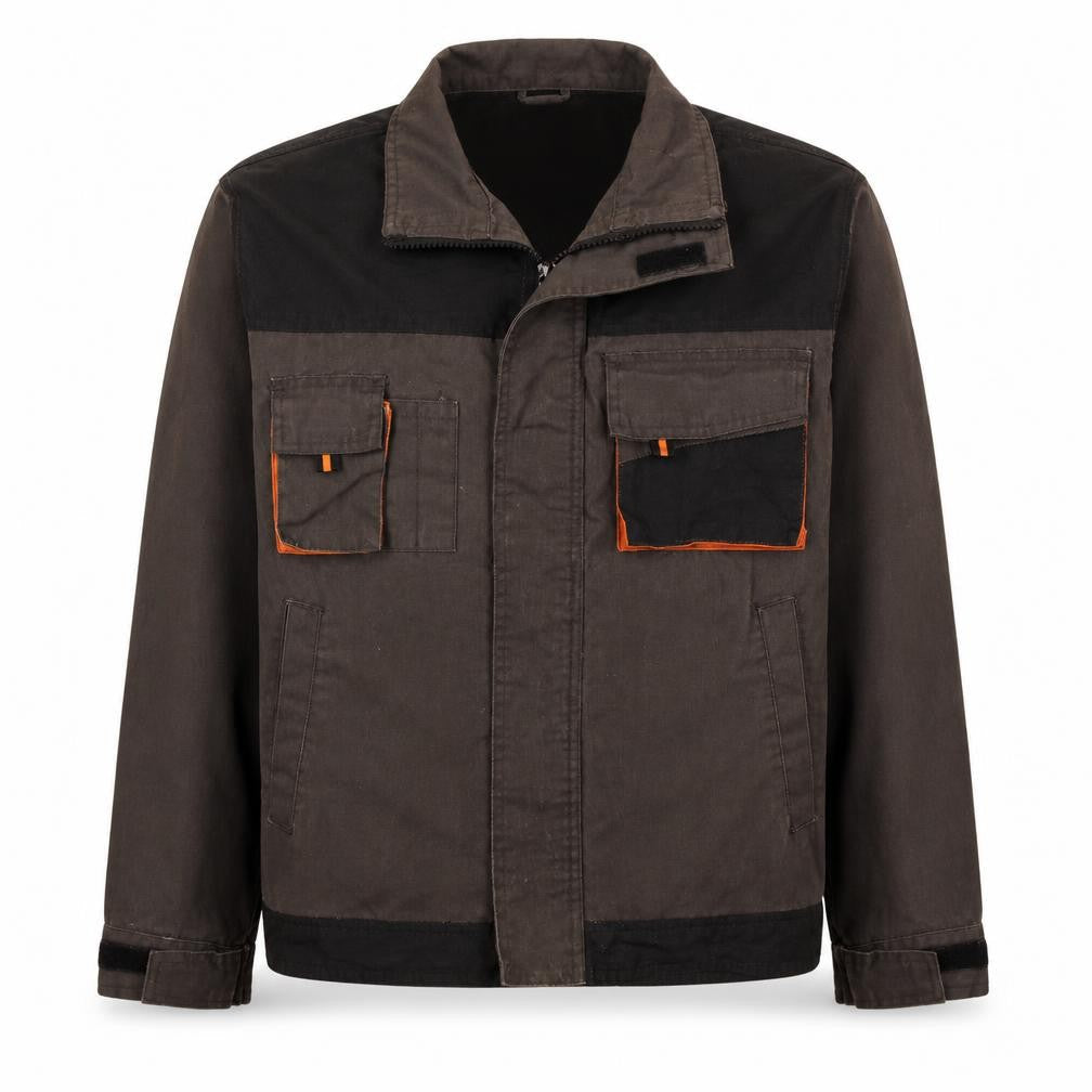 Orma Men's Brown Cotton Workwear Jacket S Full Zip Pockets Outdoor