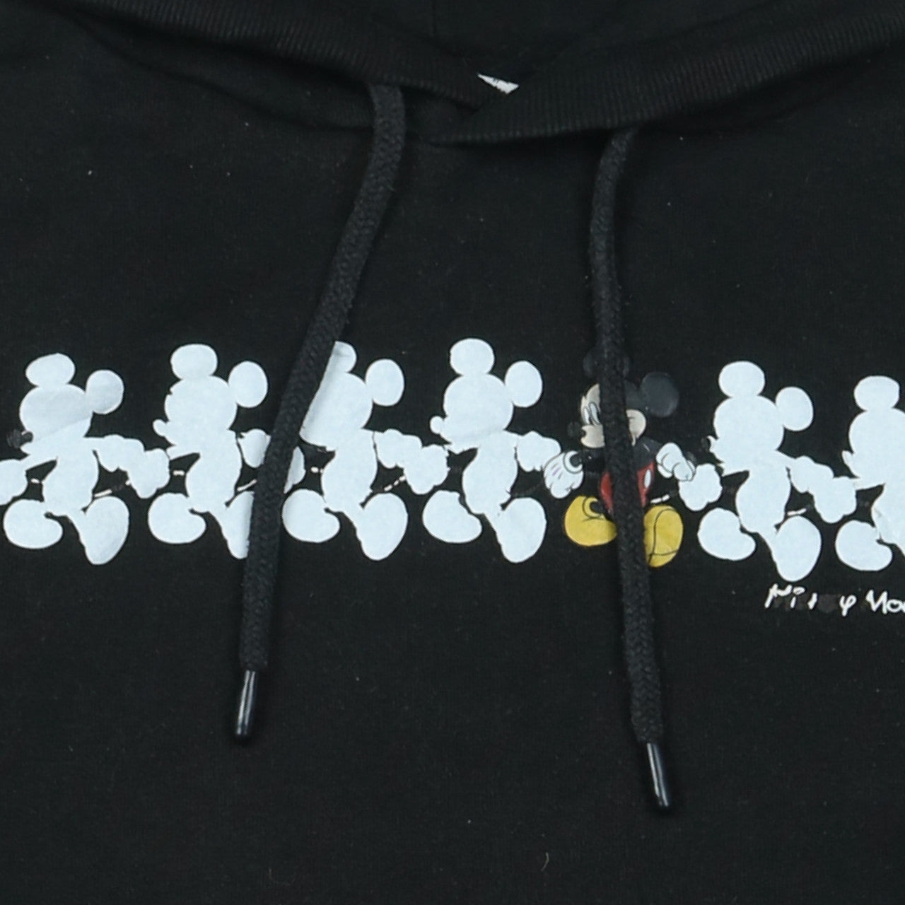Disney Womens Black Mickey Mouse Pullover Hoodie XS
