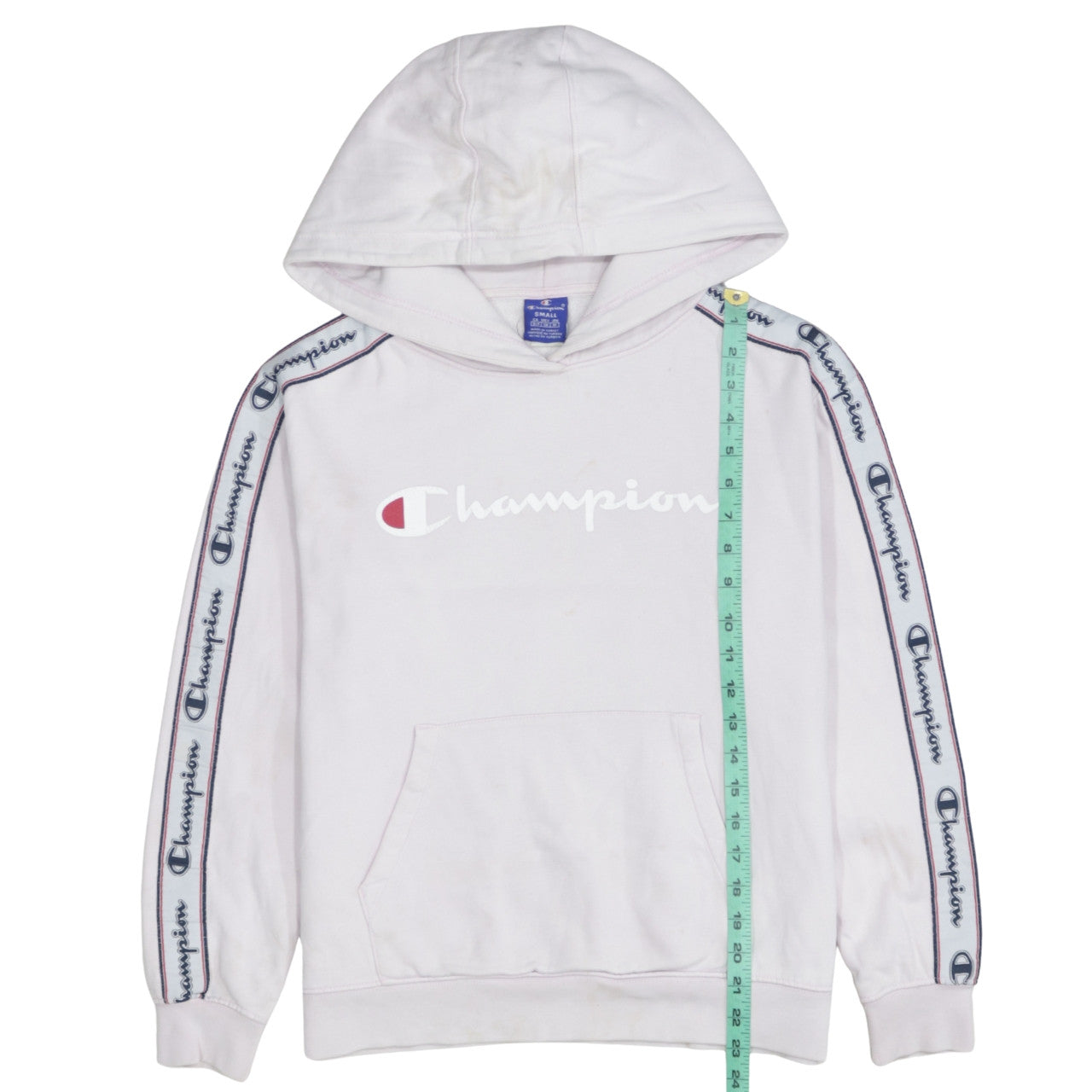 Champion Womens White Small Pullover Logo Hoodie 100% Cotton