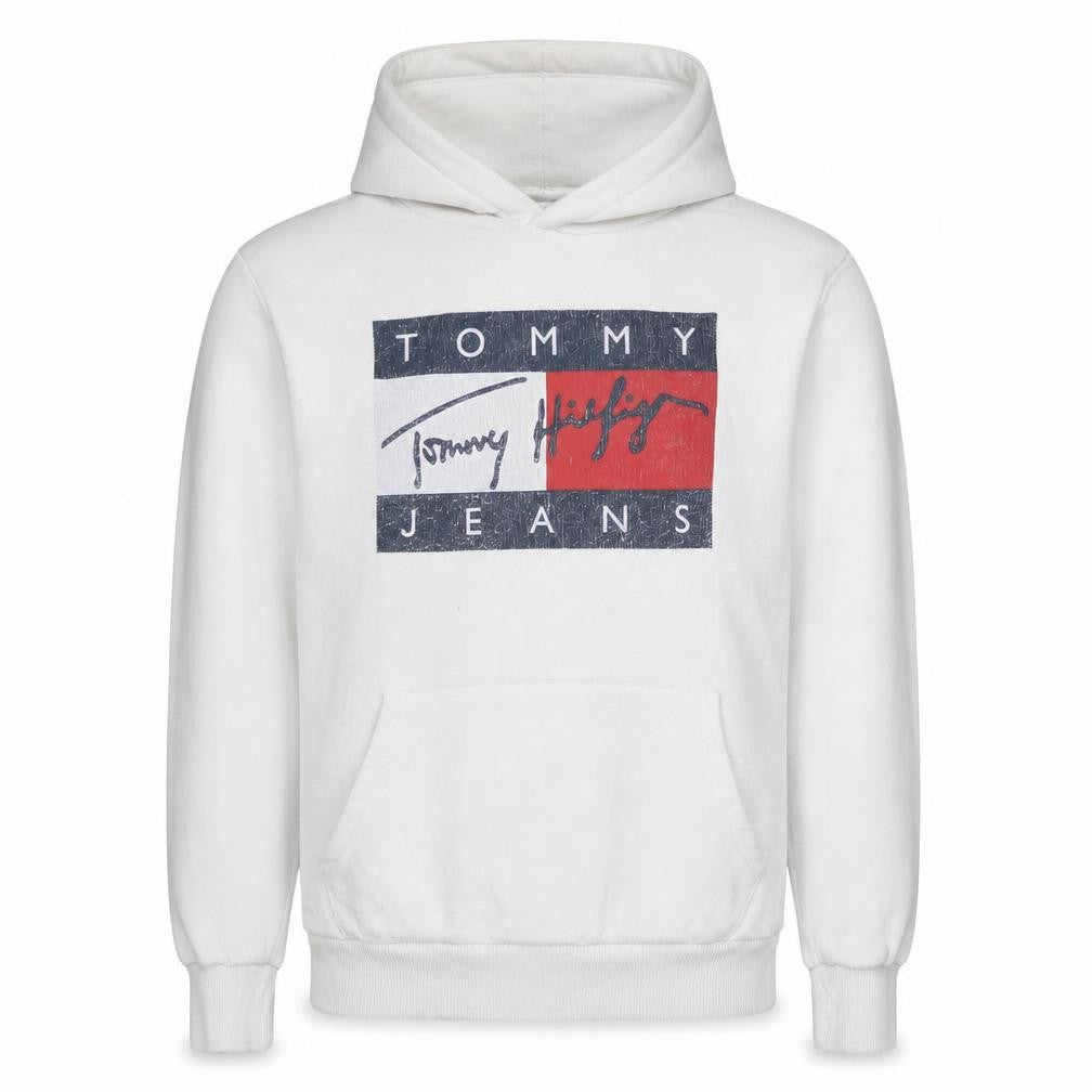 Tommy Hilfiger Men's White XS Pullover Logo Hoodie