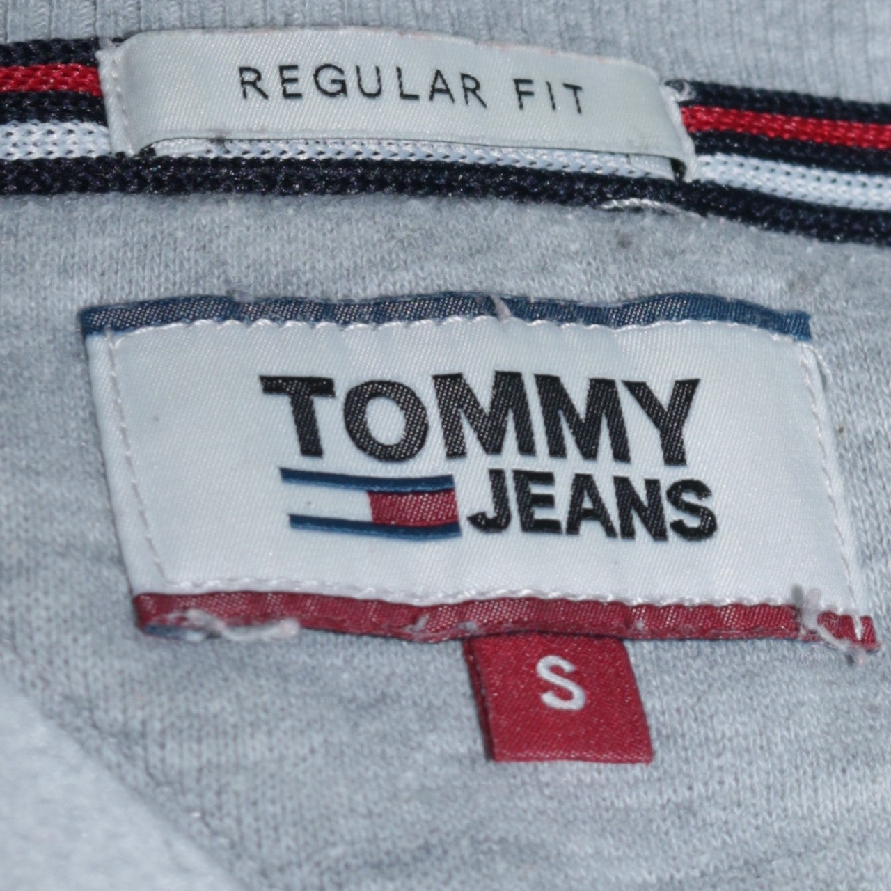 Tommy Jeans Men's Grey Regular Fit Cotton Crew Neck Sweatshirt Size S