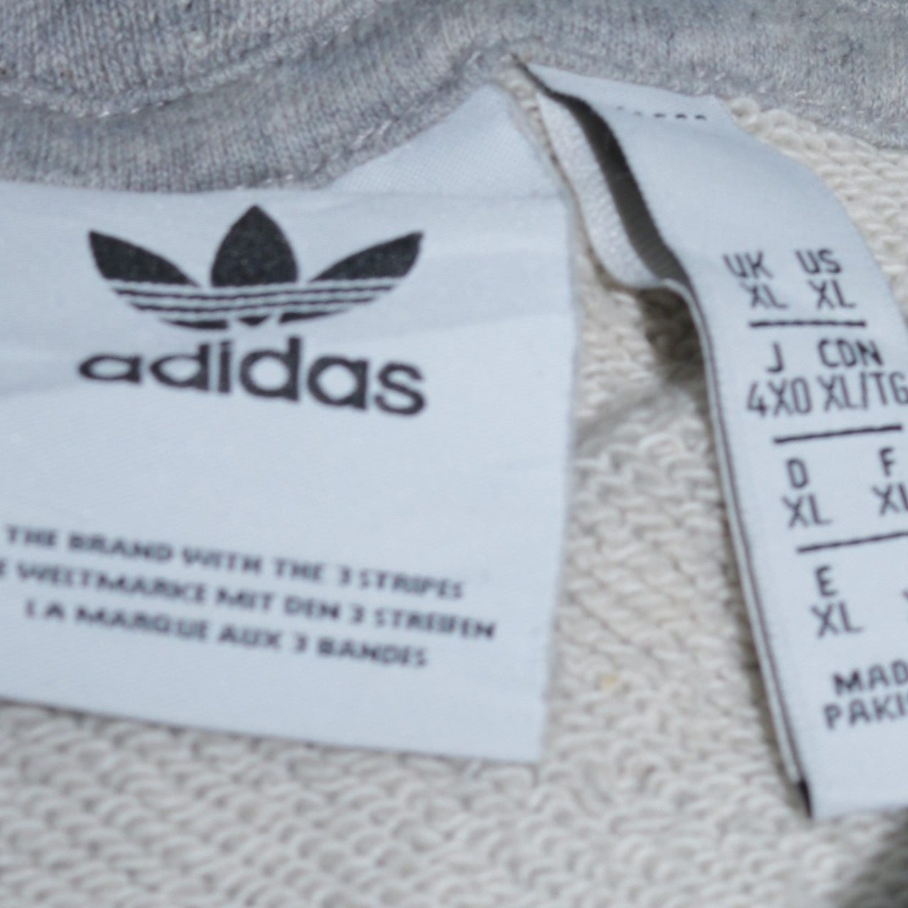 Adidas Women’s Grey Pullover Hoodie XL Logo Hooded Sweatshirt