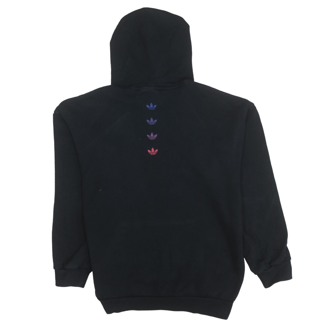 Adidas Womens Black Pullover Hoodie Size 8 Logo Print Cotton Blend