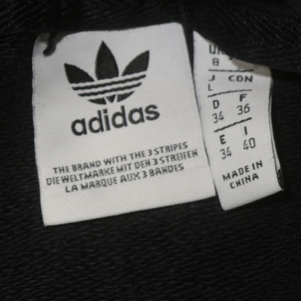 Adidas Womens Black Pullover Hoodie Size 8 Logo Print Cotton Blend