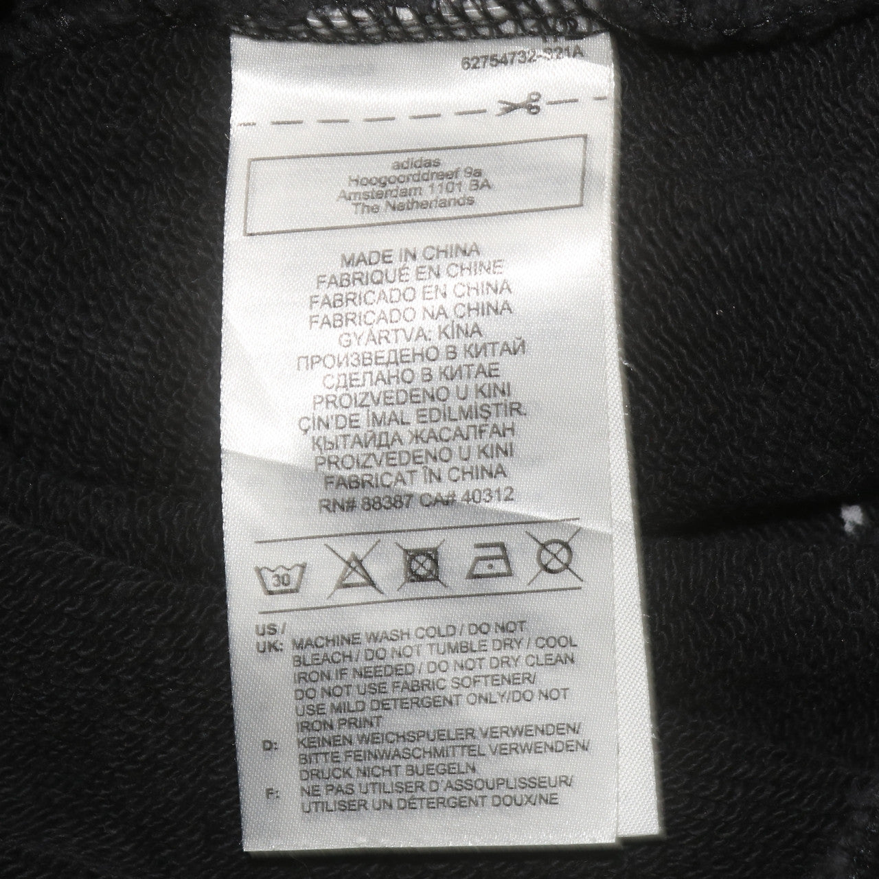 Adidas Womens Black Pullover Hoodie Size 8 Logo Print Cotton Blend