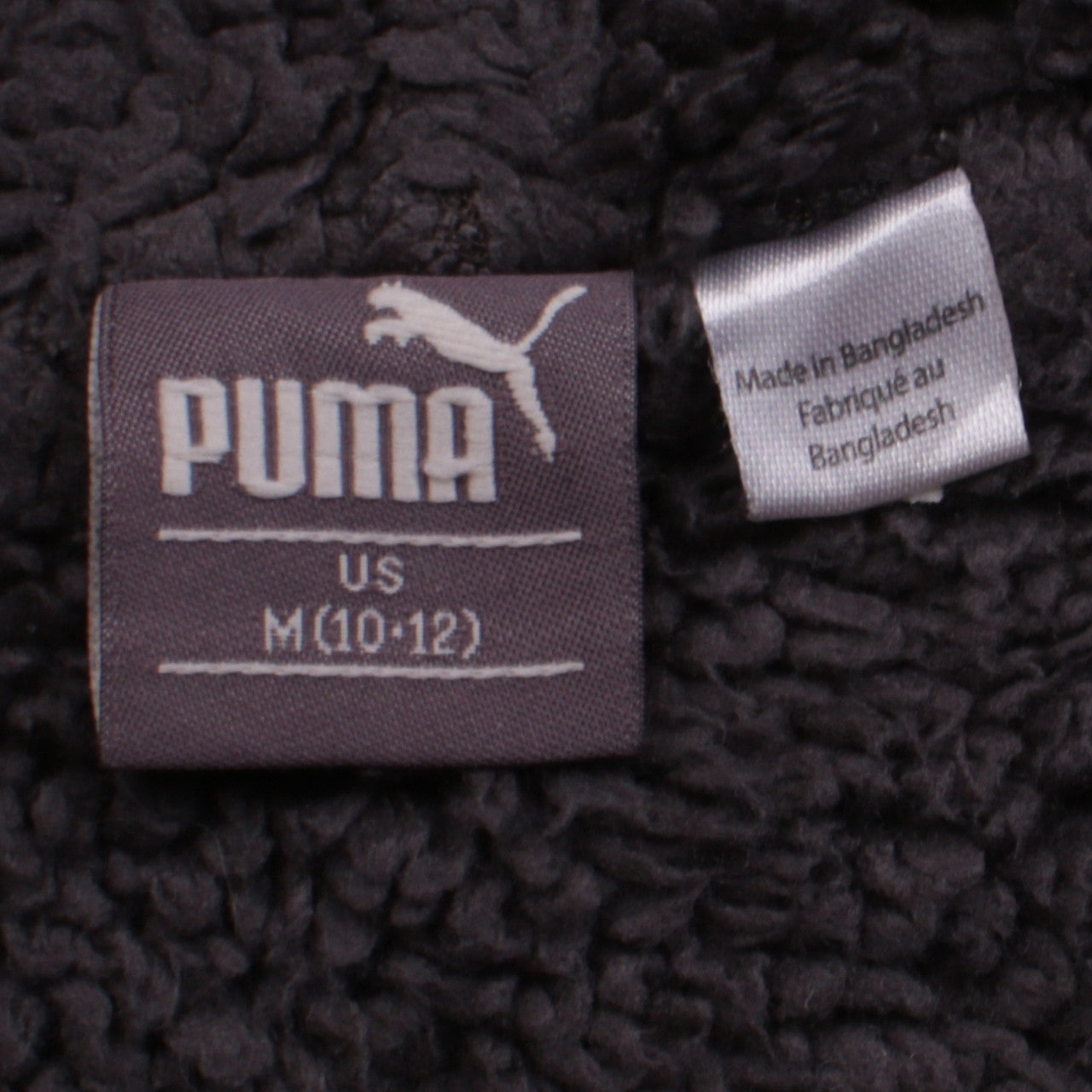 Puma Boys Black Full Zip Hoodie M (UK 14) Fleece Lined Sweatshirt