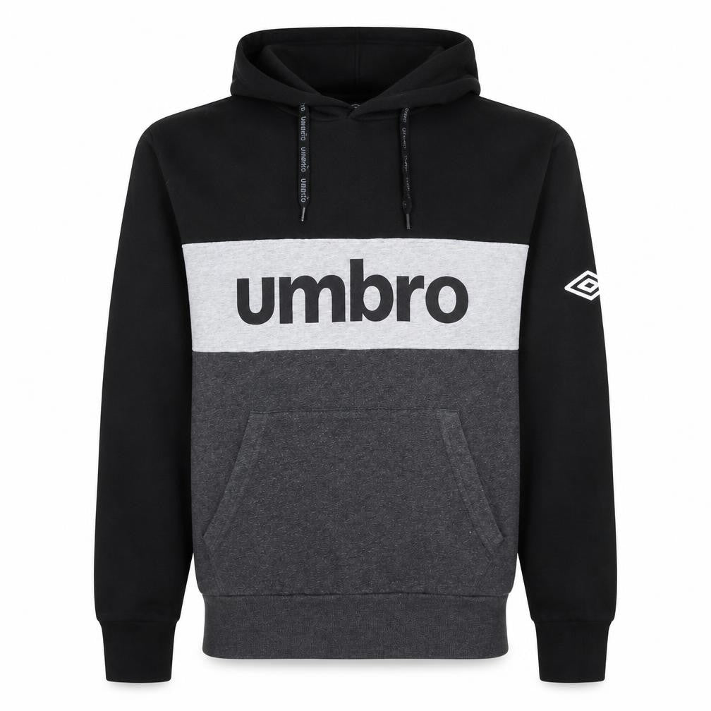 Umbro Men's Black Grey XL Pullover Hoodie Fleece Sportswear