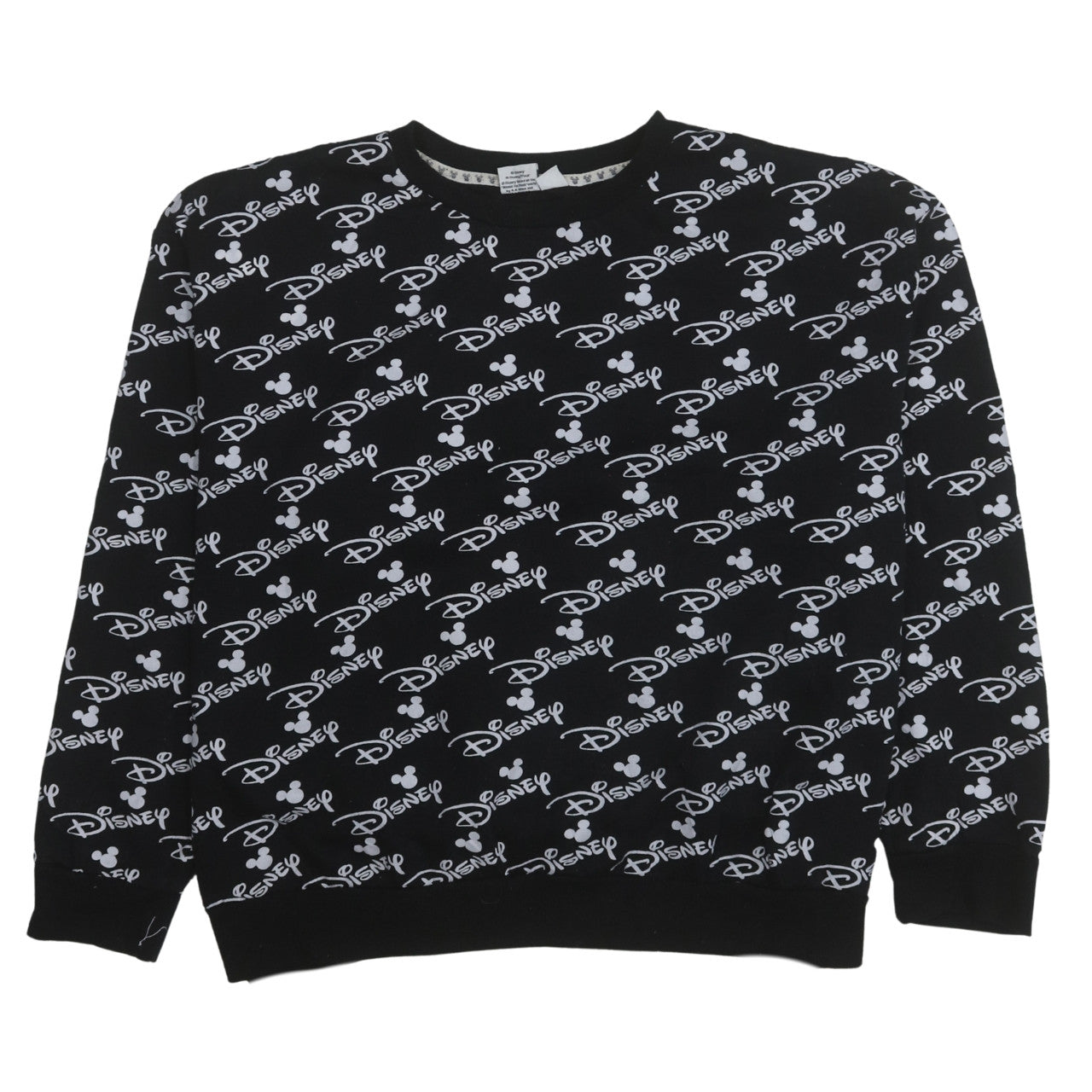 Disney Womens Black Sweatshirt Mickey Logo Print Size M