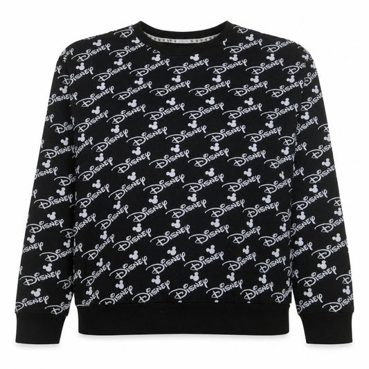 Disney Womens Black Sweatshirt Mickey Logo Print Size M
