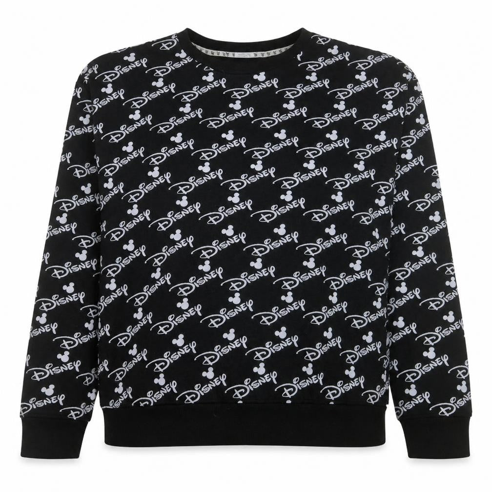 Disney Womens Black Sweatshirt Mickey Logo Print Size M