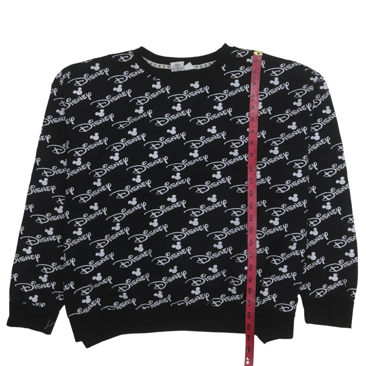 Disney Womens Black Sweatshirt Mickey Logo Print Size M