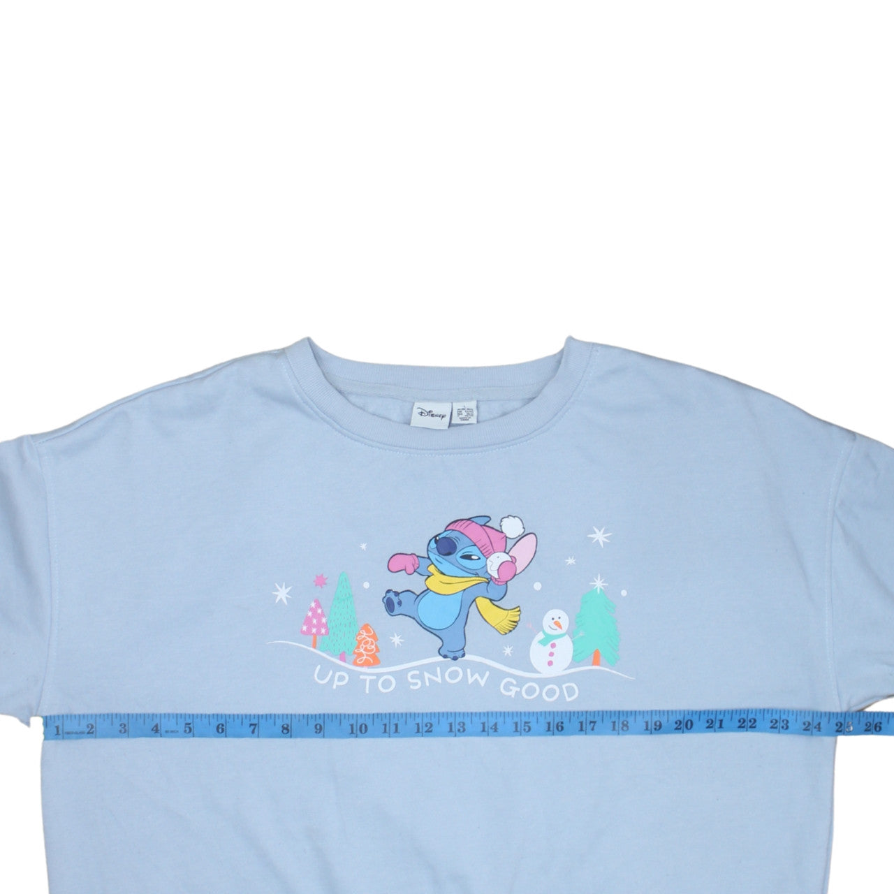 Disney Primark Women Blue Stitch Up To Snow Good Sweatshirt L