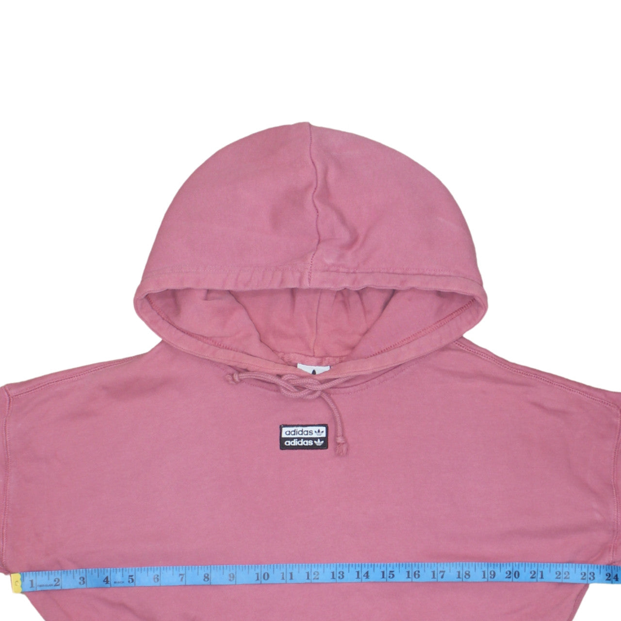 Adidas Womens Pink Hooded Cropped Pullover Sweatshirt Size 6