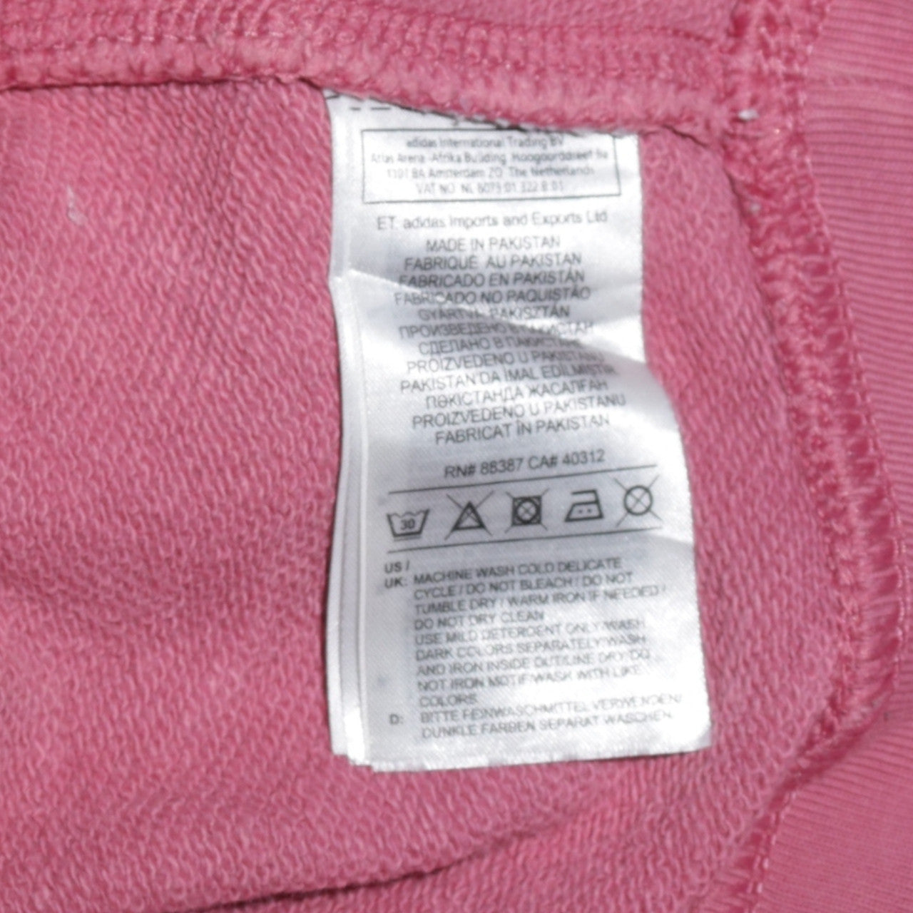 Adidas Womens Pink Hooded Cropped Pullover Sweatshirt Size 6