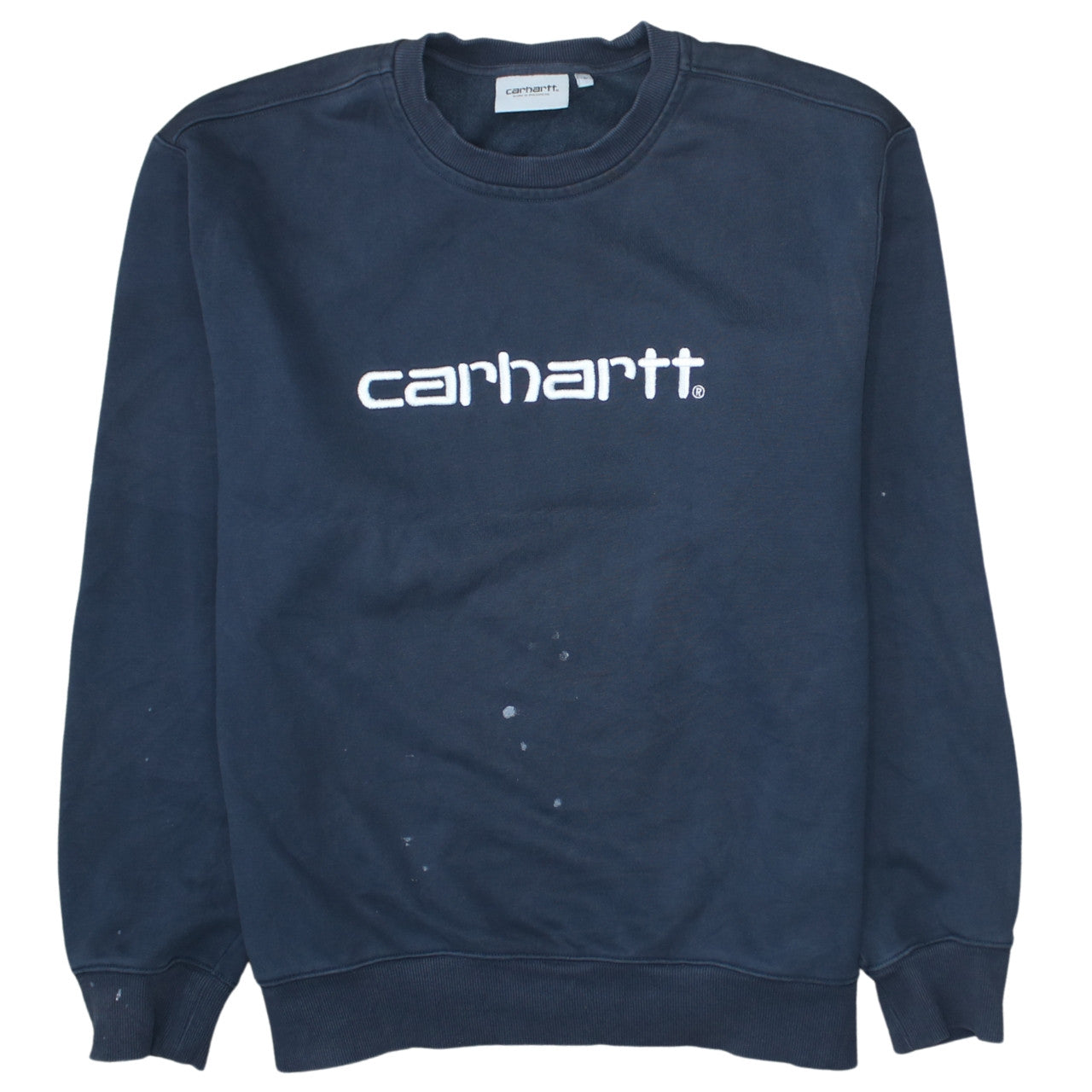 Carhartt Men Blue L Pullover Logo Sweatshirt Crew Neck