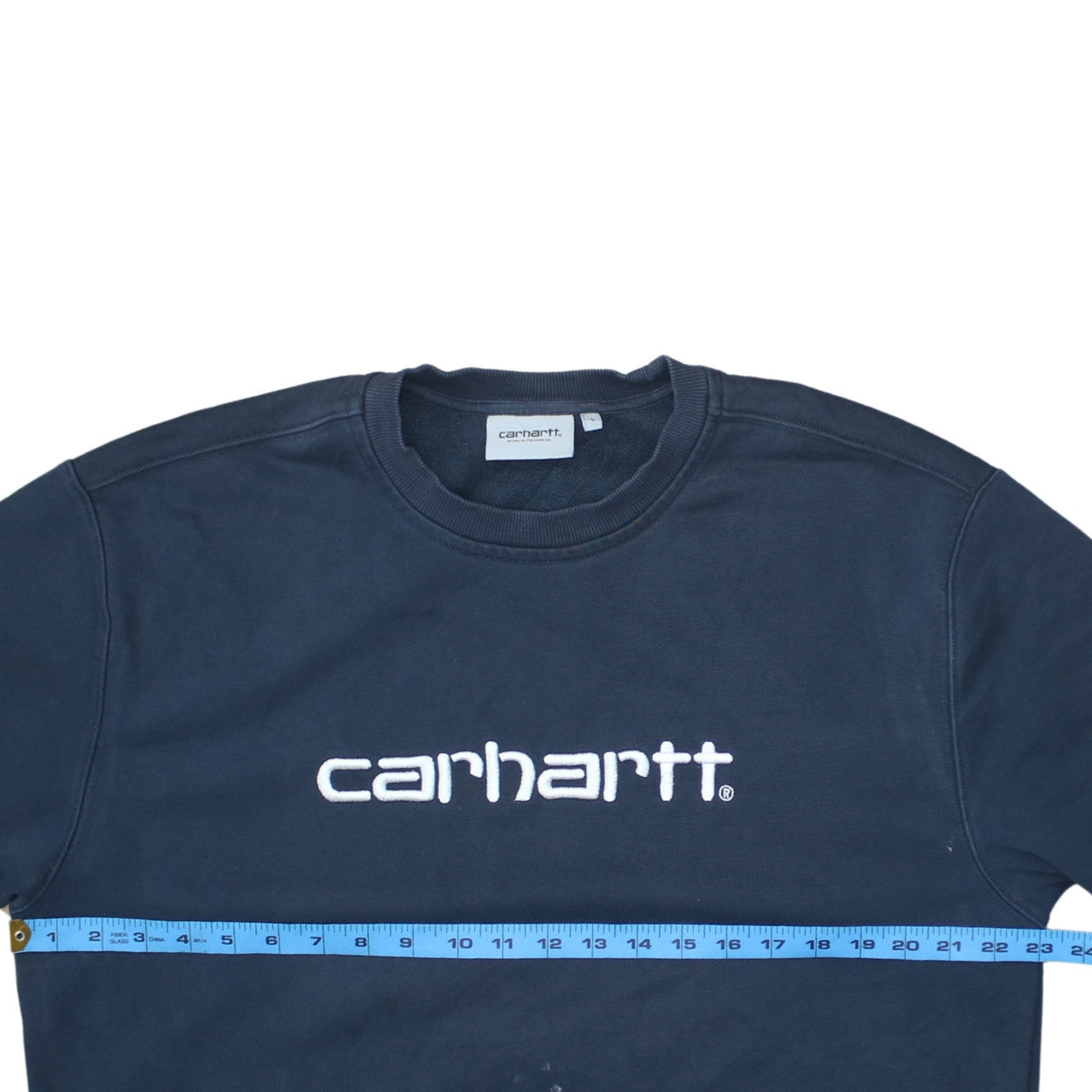 Carhartt Men Blue L Pullover Logo Sweatshirt Crew Neck