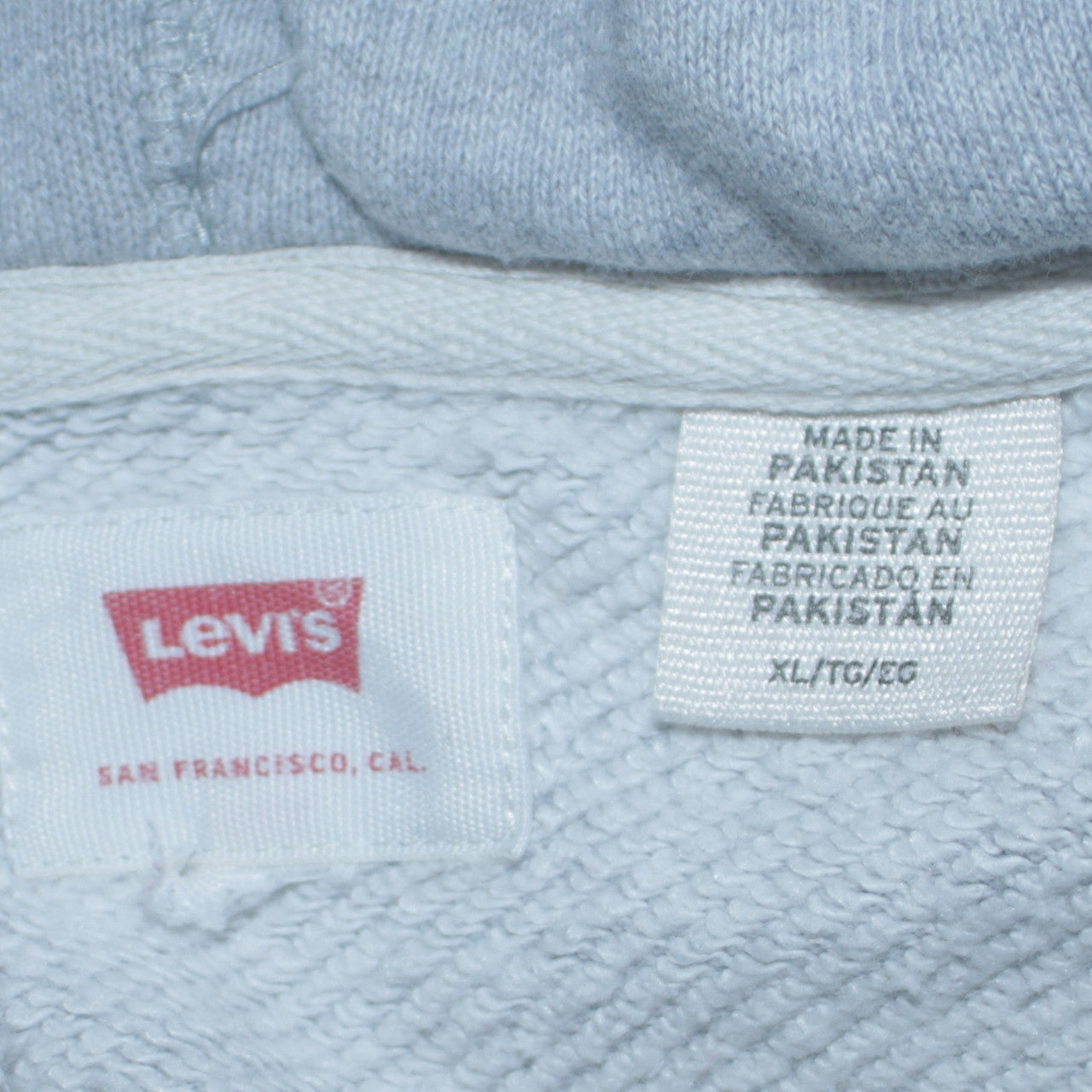 Levi's Mens Grey Fleece Pullover Hoodie XL Regular Fit