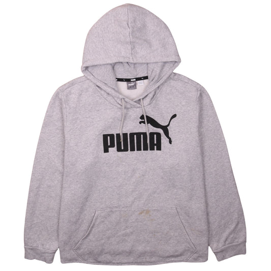 Puma Women’s Grey Logo Pullover Hoodie Size XL Fleece Casual