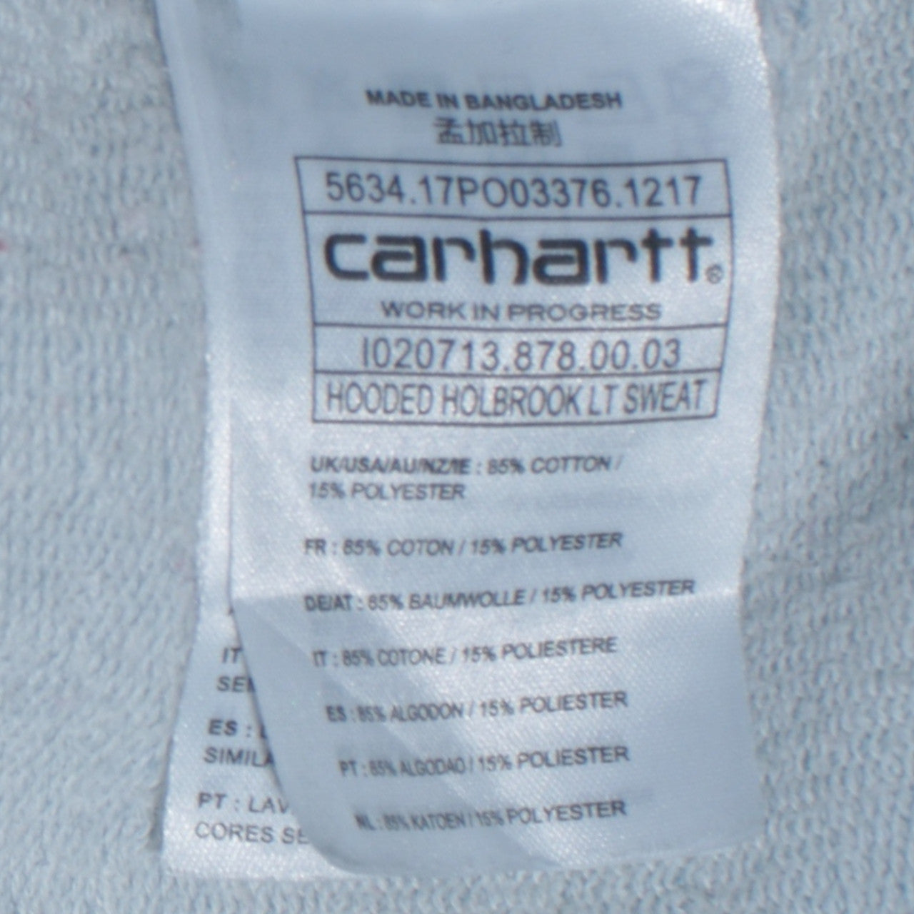 Carhartt Men’s Blue Pullover Hoodie M Regular Fit Cotton Blend