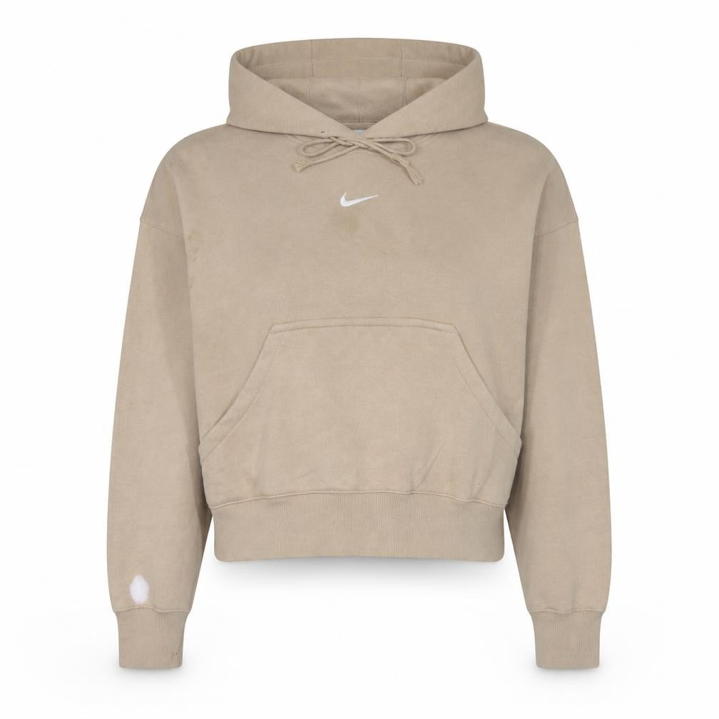Nike Women Beige Small Pullover Hoodie Cotton Blend Casual