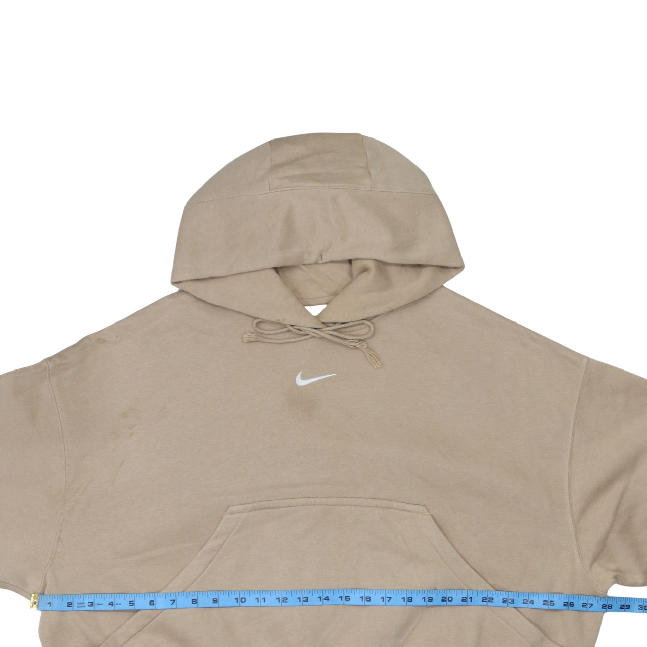 Nike Women Beige Small Pullover Hoodie Cotton Blend Casual