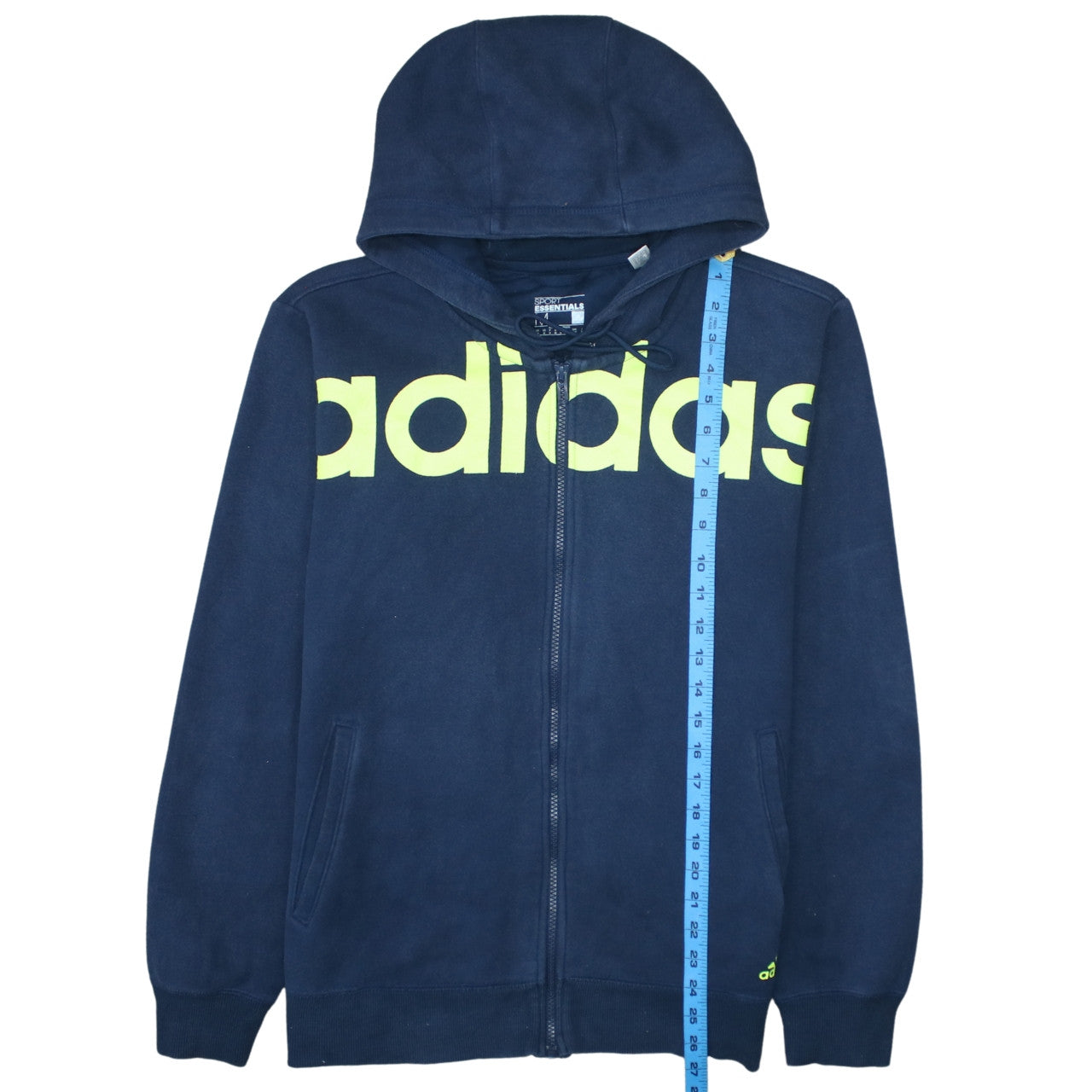 Adidas Men Blue Full Zip Hoodie Size M Sport Essentials